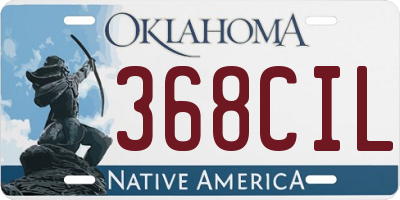 OK license plate 368CIL