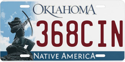OK license plate 368CIN