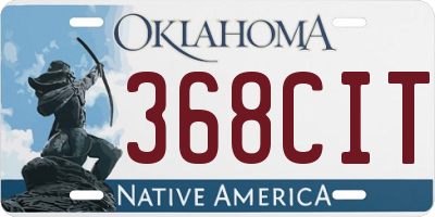 OK license plate 368CIT