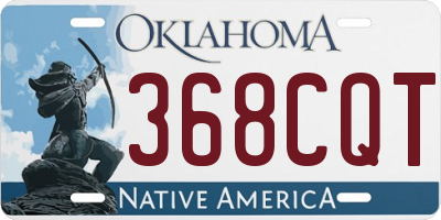 OK license plate 368CQT