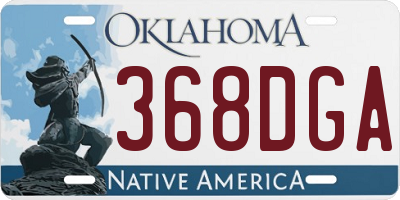 OK license plate 368DGA