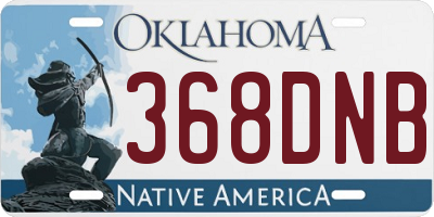 OK license plate 368DNB