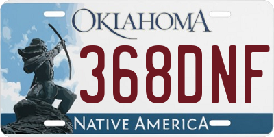 OK license plate 368DNF