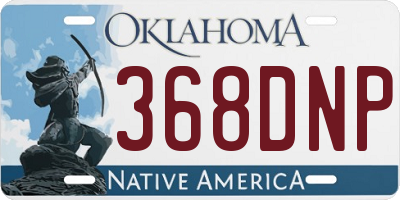 OK license plate 368DNP