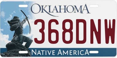 OK license plate 368DNW