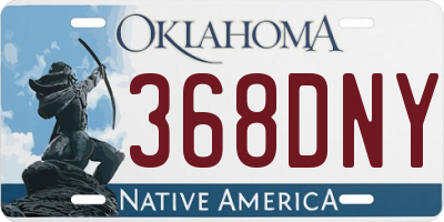 OK license plate 368DNY