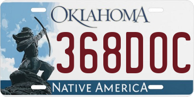 OK license plate 368DOC