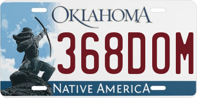 OK license plate 368DOM