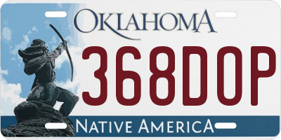 OK license plate 368DOP