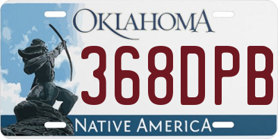 OK license plate 368DPB