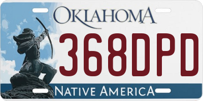 OK license plate 368DPD