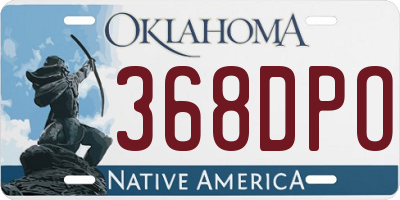 OK license plate 368DPO