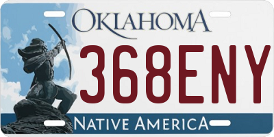 OK license plate 368ENY