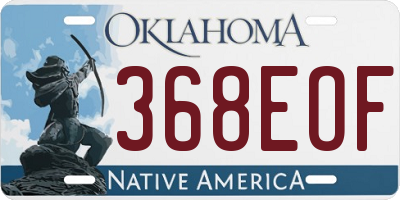 OK license plate 368EOF