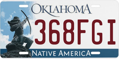 OK license plate 368FGI