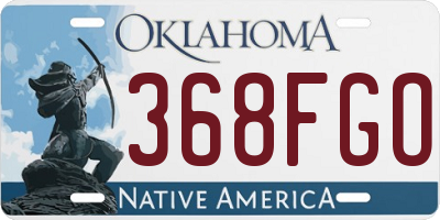 OK license plate 368FGO
