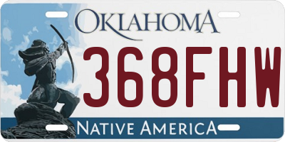 OK license plate 368FHW