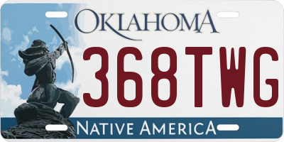 OK license plate 368TWG