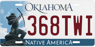 OK license plate 368TWI