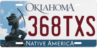 OK license plate 368TXS