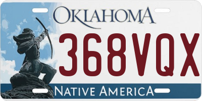 OK license plate 368VQX