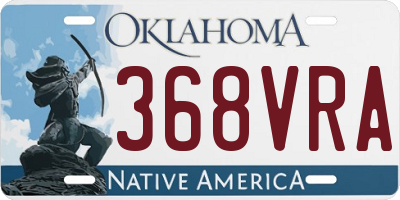 OK license plate 368VRA