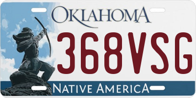 OK license plate 368VSG