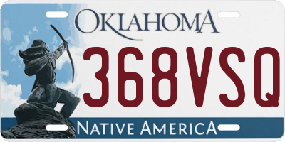 OK license plate 368VSQ