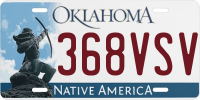 OK license plate 368VSV