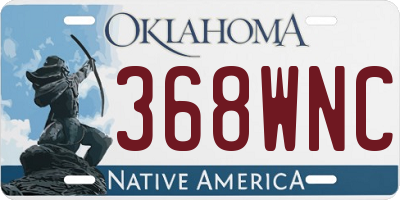OK license plate 368WNC