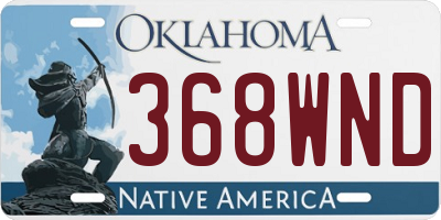 OK license plate 368WND