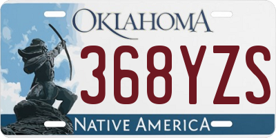 OK license plate 368YZS