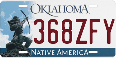 OK license plate 368ZFY