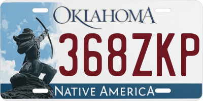 OK license plate 368ZKP