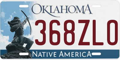 OK license plate 368ZLO