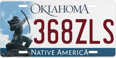 OK license plate 368ZLS