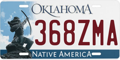 OK license plate 368ZMA