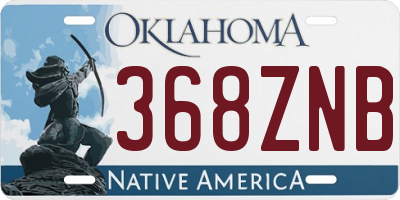 OK license plate 368ZNB