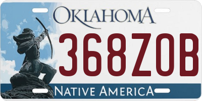 OK license plate 368ZOB