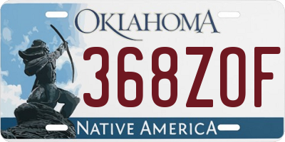 OK license plate 368ZOF