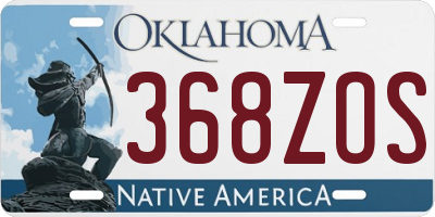 OK license plate 368ZOS