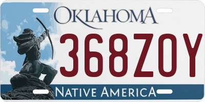 OK license plate 368ZOY