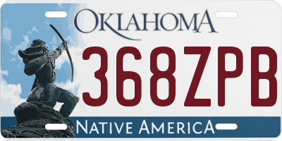 OK license plate 368ZPB