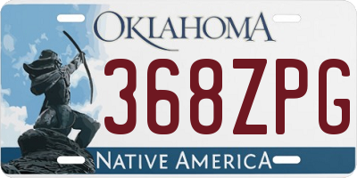 OK license plate 368ZPG