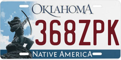 OK license plate 368ZPK