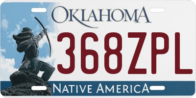 OK license plate 368ZPL