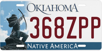 OK license plate 368ZPP