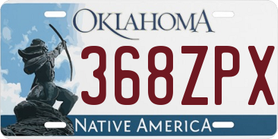 OK license plate 368ZPX