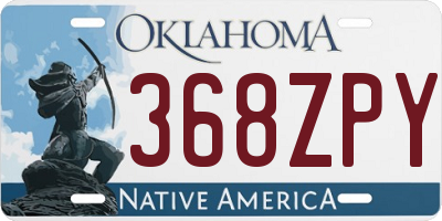 OK license plate 368ZPY