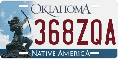 OK license plate 368ZQA